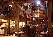 Interior Shot of a Restaurant with People at the Bar