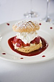 Strawberry Shortcake on Puff Pastry with Strawberry Sauce