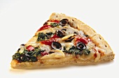 Slice of Veggie Pizza on a White Background