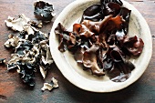 Dried and Soaked Wood Ear Mushrooms