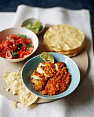 Indian Chicken Curry with Lentil Dahl and Poppadums