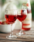 Rose Wine in Glasses