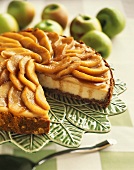 An Apple Almond Cheesecake, Slice Removed