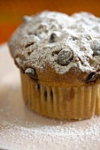 Ein Chocolate Chip Muffin (Nahaufnahme)