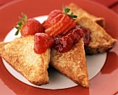 French Toast with Strawberries and Jam