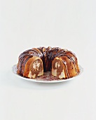 Marble Bundt Cake with Slice Removed