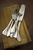 Utensils for Place Setting on a Cloth Napkin