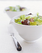 Romaine Salads in White Bowls