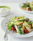 Mixed Green Salad with Chicken and Avocado