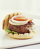 Cheese Filled Hamburger on Grilled Bun
