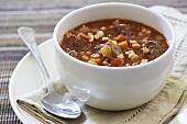 A Bowl of Homemade Beef and Barley Soup