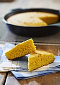 Two Pieces of Skillet Cornbread