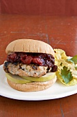Chicken Burger with Apple Cranberry Sauce