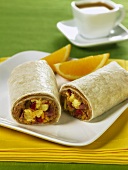 Southern Breakfast Burrito with Scrambled Eggs and Refried Beans