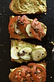 OPen Face Avocado and Goat Cheese Sandwiches