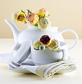 Flowers in a Tea Pot and Tea Cup