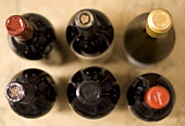 Six Bottles of Wine From Above