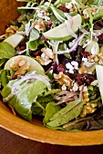 Salad with Apple, Walnuts and Feta Cheese