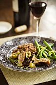 Grilled Chicken with Green Olives and Beans