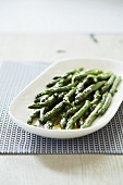 Asparagus in Oil on a Dish