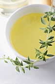 Bowl of Infused Oil with Thyme 