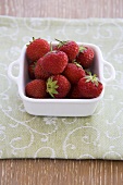 Fresh Strawberries in a Square Dish