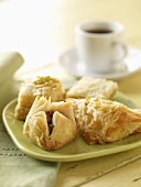 Plate of Puff Patries with Coffee