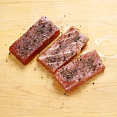 Seasoned Tuna on Butcher Block