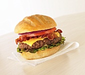 Bacon Cheeseburger with Lettuce and Tomato