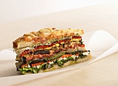 Roasted Vegetable Sandwich on Flat Bread