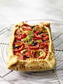 Roasted Tomato and Onion Tart on Cooling Rack