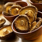 Bowls of Dried Shiitake Mushrooms