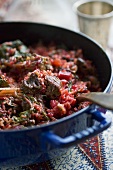 False Machshi; Iraqi Rice Dish with Stew Meat, Beets and Rainbow Chard