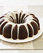 Gingerbread Bundt Cake with White Icing Drizzles
