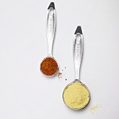 Chicken Bouillon and Chicken Seasoning in Measuring Spoons
