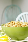 Crockpot White Beans in a Green Bowl