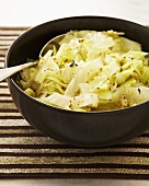 Beer Braised Cabbage in a Bowl