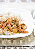 Spicy Asian Style Shrimp with Rice