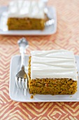 Piece of Carrot Cake with Cream Cheese Frosting