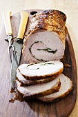 Pork Rolled and Stuffed with Rosemary and Garlic; Sliced