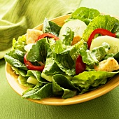 Romain Lettuce Salad with Croutons