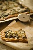 Slice of Pizza with Bitter Greens and Havarti Cheese