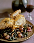 Half a Tuscan Roasted Chicken Stuffed with Greens