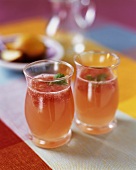 Grapefruit-Zitronen-Drinks mit Mineralwasser