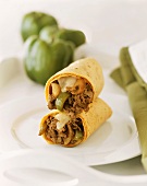 Steak and Cheese Wrap; Halved