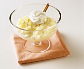 Bowl of Tapioca Pudding with Whipped Cream