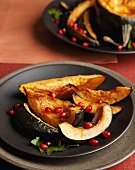 Roasted Acorn Squash with Pomegranate Seeds