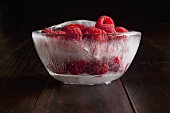 Fresh Raspberries in an Ice Bowl