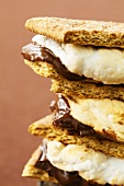 Stack of S'mores; Close Up
