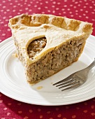 Piece of Tourtiere; French Meat Pie Made with Pork and Potatoes
